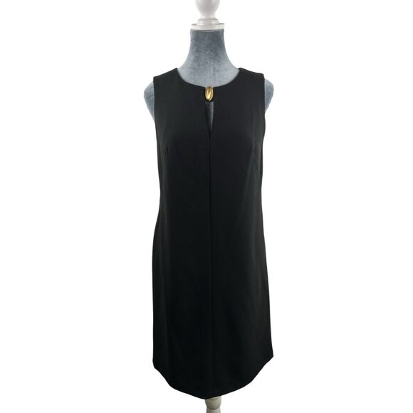 Donna Karan New York Women's Size 4 Keyhole Sheath Dress Black Midi MRSP $139 - Picture 10 of 16